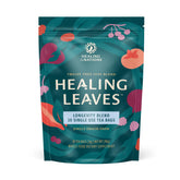 Healing Leaves embalaje frontal mostrando 30 bolsitas y beneficios naturales