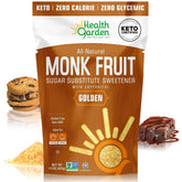 Health Garden empaque frontal dorado mostrando 15 oz y beneficio sin calorías