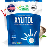 Health Garden frasco frontal del xilitol mostrando presentación y peso