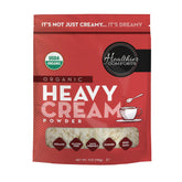 Healthier Comforts paquete frontal mostrando certificaciones y beneficios