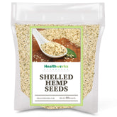 Healthworks Superfoods envase frontal de hemp hearts, práctico y nutritivo