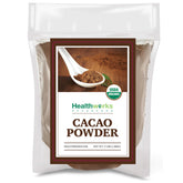 Healthworks Superfoods envase frontal del cacao orgánico, sabor intenso