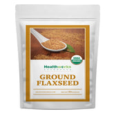 Healthworks Superfoods paquete frontal de linaza molida, aspecto orgánico y confiable