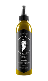 Heartbeat Hot Sauce Co. botella frontal mostrando salsa jalapeño y etiqueta clara