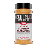 Heath Riles BBQ envase frontal mostrando el rub buffalo y su utilidad