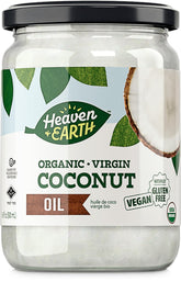 Heaven & Earth frasco frontal de vidrio mostrando etiqueta y pureza