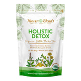 Heaven Blends frente del empaque mostrando sello USDA Organic y beneficios