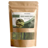 Heawans hoja de mango frontal mostrando bolsa y etiqueta, conserva frescura