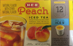 H.E.B vaso con té helado y hielo mostrando color y refresco natural