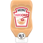 HEINZ Mayochup botella frontal mostrando diseño y tapa exprimible para uso práctico