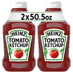 HEINZ pack frontal mostrando dos botellas grandes y ventaja de cantidad
