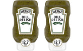 HEINZ relish frontal mostrando botella y etiqueta, beneficio: fácil identificación