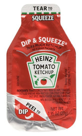 HEINZ paquete frontal de 50 sobres mostrando etiqueta y cantidad útil