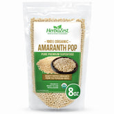 HerbaZest amaranth pop empaque frontal mostrando sello orgánico