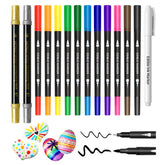 Herbeklab pack frontal de 14 marcadores comestibles, colores visibles y ordenados