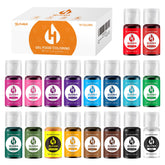 Herbeklab set frontal mostrando los 18 colores vibrantes para decoraciones