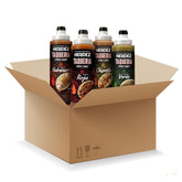 Herdez pack frontal con cuatro botellas, variedad para taquería
