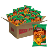 HERR'S empaque frontal mostrando sabor jalapeño poppers y conveniencia