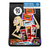 HERSHEY'S bolsa frontal de Halloween mostrando variedad y conveniencia
