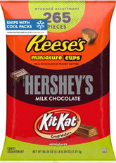 HERSHEY'S paquete frontal Halloween mostrando variedad y conveniencia