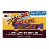 HERSHEY'S caja frontal del surtido con CADBURY, ROLO y WHATCHAMACALLIT mostrando el empaque
