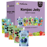 Hethstia pack delantero mostrando los 10 sobres y variedad de sabores conveniente