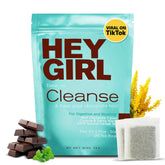 Hey Girl Tea paquete frontal mostrando la marca y beneficios para una digestión más ligera