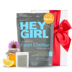 Hey Girl Tea empaque frontal claro y reconfortante para regalar