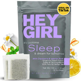 Hey Girl Tea vista frontal del empaque mostrando aroma y beneficios