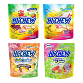 HI-CHEW vista frontal del paquete con varias bolsas, ideal para compartir