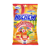 HI-CHEW paquete frontal con sabores Mango Chamoy Mai Tai Yuzu Lime mostrando etiquetas