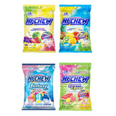 HI-CHEW paquete frontal mostrando 4 bolsas y variedad, atractivo para compartir