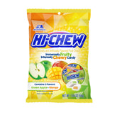 HI-CHEW paquete frontal con diseño verde y mango y visual atractivo