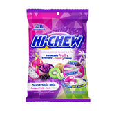 HI-CHEW embalaje frontal mostrando 6 piezas y colores llamativos