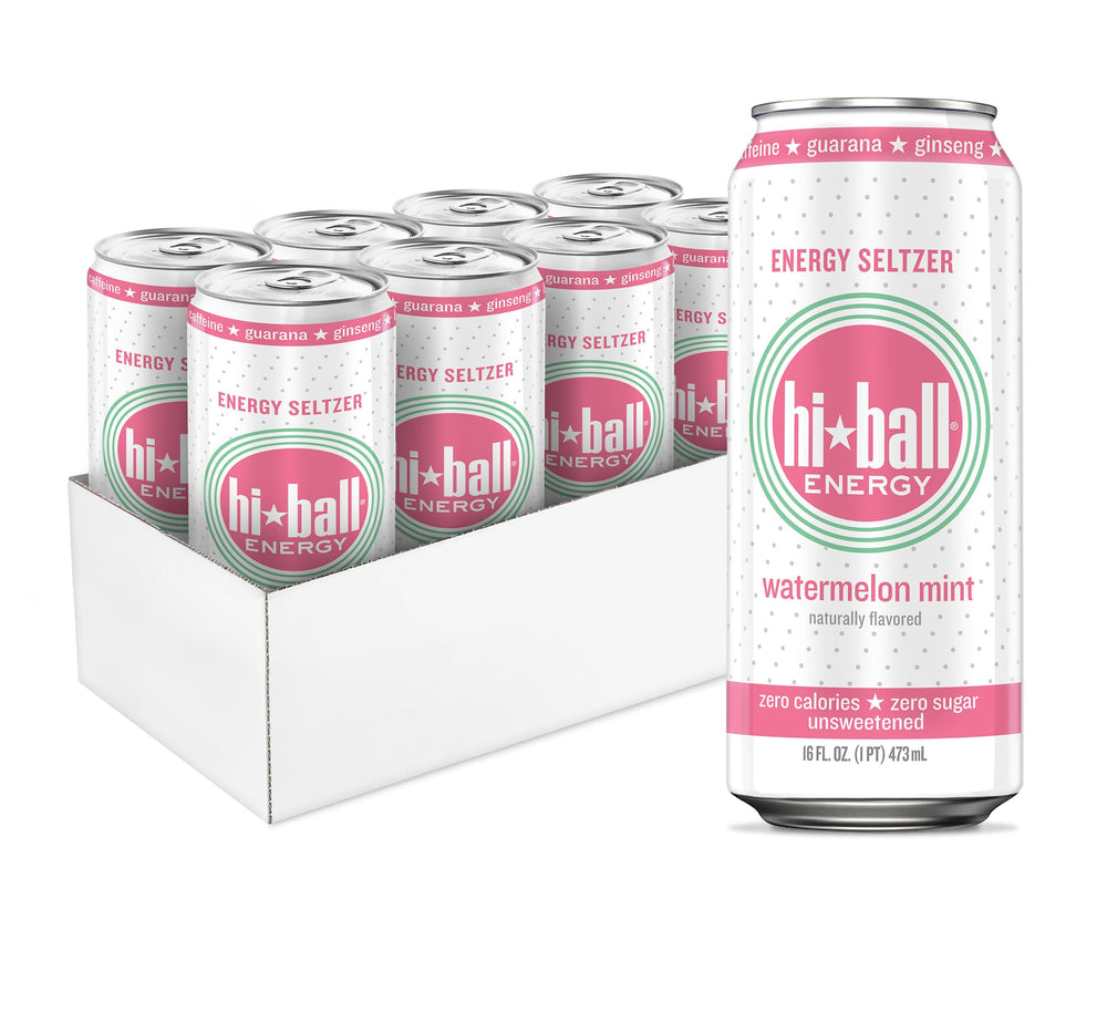 Hiball lata frontal Watermelon Mint, refresco sin azúcar con energía