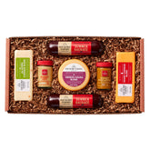 Hickory Farms caja frontal con productos listos para regalar y servir