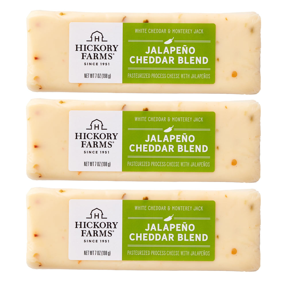 Hickory Farms empaquetado frontal mostrando tres unidades, ideal para compartir