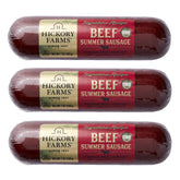 Hickory Farms pack frontal con tres salchichas listo para servir