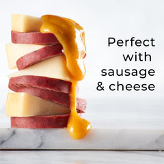Hickory Farms textura cremosa de mostaza con trozos de piña para untar