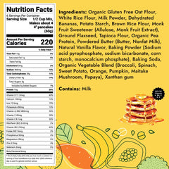 Hidden Foods pancakes apilados listos para servir, aspecto esponjoso