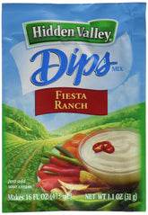 Hidden Valley paquete frontal con diseño festivo y información nutricional visible