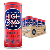 High Brew Coffee vista frontal de la lata mostrando diseño y conveniencia