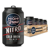 High Brew detalle frontal de lata mostrando diseño y conveniencia