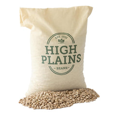 High Plains Beans bolsa frontal mostrando la marca y tamaño de 10 lb, ideal para reservas