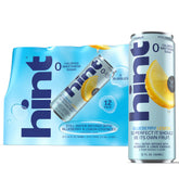 Hint lata pack frontal mostrando 12 unidades y conveniencia portátil