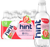 Hint pack frontal de 12 botellas muestra sabor fresa kiwi y conveniencia