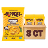 HIPPEAS embalaje frontal mostrando sabor Cheddar Vibrations y beneficios