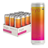 HIYO empaque frontal mostrando diseño y sabor durazno mango, refrescante