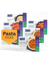 HMR frente del paquete Pasta Picks mostrando variedad y conveniencia