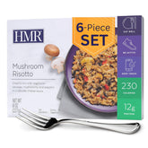 HMR frente del empaque mostrando risotto listo para servir y conveniencia